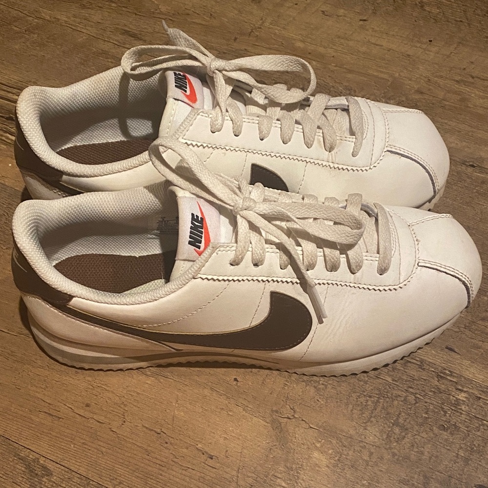 Nike Classic White and brown Cortez Sneakers